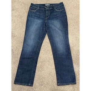 Chico's Platinum Jeans Women's 2 Blue Denim Ultimate Fit Slim Leg Medium Wash